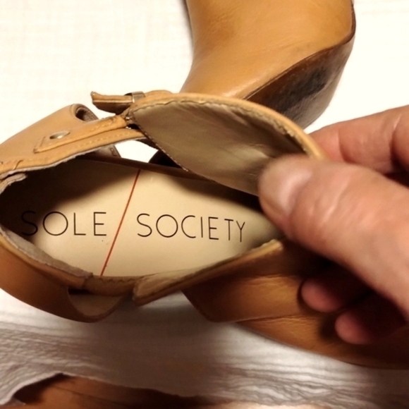 Sole Society Tan Peep-Toe Sandals - Picture 7 of 11